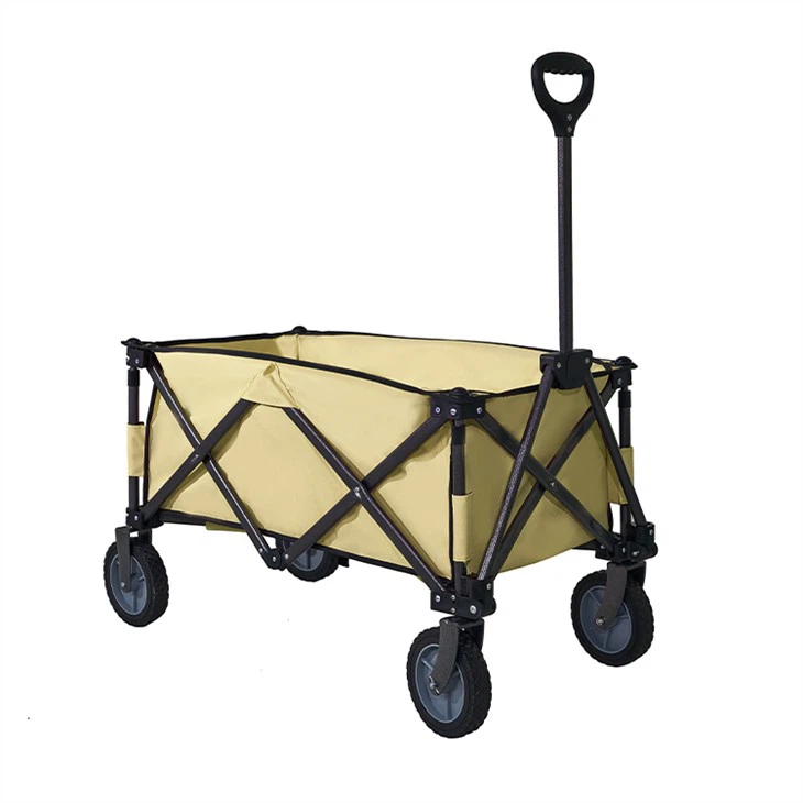 Four Wheels Beach Folding Trolley Strong Steel Frame Wagon